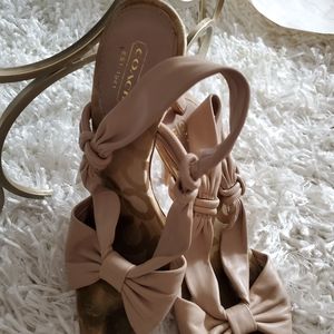 Coach leather 3inch heeled sandals